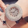 Wristwatches Exquisite Rhinestone Crystal Dial Quartz 4 Fashion Colors Women's Watches Leather Band Strap Beauty Lady Gifts