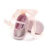 First Walkers Born Baby-Schuhe für Mädchen, weiche Sohle, Anti-Rutsch-Sneaker, Prewalkers, glänzender fester Verband, 0–18 Monate