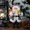 Juldekorationer 10stillverkning Merry Chriatmas Santa Claus Harts Doll Pendant Pose Pose Small Decor Articles Xmas Drop Ornaments
