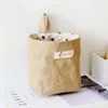 Storage Bags Hanging Pocket Basket Small Desktop Toy Sundries Organizer Cosmetic Underware Cotton Linen Bag Office Stationery