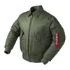 Mensjackor CWU45P Högkvalitativ tjock nylon Mens Bomber Jacket Winter Green Black Padded Pilot Windproof 220930