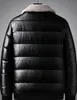 Kış / hafif streç için erkekler kalınlaştırılmış pu deri ceket