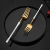 Flatware Sets Matte White Gold Stainless Steel Luxury Cutlery Set Dinnerware Knife Fork Spoon Tableware 4/8/16/24Pcs Dishwasher Safe