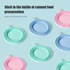 Pet Bowls Universal Silicone Sealed Lid reusable Keep fresh Cover Feeding Spoon Set Canned Spoon Can Opener Dog cat Wet Food