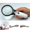 Lampes de table Poche 3X 45X Loupe éclairée Microscope Loupe Aide à la lecture pour les personnes âgées Loupe Outil de réparation de bijoux avec 3 LED