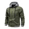 Męskie kurtki Spring Autumn Solid Kolor Odłączany stojak na baseball z kapturem kołnierz Casual Slim Fashion Bomber Men 220930