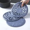 Table Mats Créativité Gel De Silice Dessous De Verre Fleurs Évider Napperons Pour Bureau Tasse Tapis Antidérapant Restaurant Européen Silicone