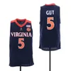 GLA A3740 5 Kyle Guy Virginia Cavaliers Jerseys 12 De'andre Hunter Uva College Basketball Jersey Men