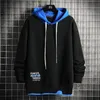 Weiße Hoodies Männer Mode Kleidung Farbe Block Hip Hop Hoodies Für Männer Mit Kapuze Streetwear Sweatshirts Männer Langarm Shirts Tops