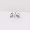 Authentic Sterling Silver Shimmering Dragonfly Rings For Women Girls with Original Box for Pandora CZ diamond girlfriend Gift Ring Set