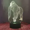 Orangutan 3D البصري الليلي ضوء الوهم المنزل السرير الجدول مصباح 16 لون تغيير شريط قابلية