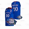 GLA 2022 Final Four 4 4 Kansas Jayhawks Jersey de basquete NCAA College Ochai Agbaji David McCormack Wilson Harris Braun Lightfoot Remy Martin Zach