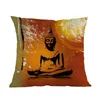 Kissen Ost Südostasien Buddhismus Shakyamuni Buddha Statue Fall Religiöser Glaube Buddhistischer Tempel Home Sofa Dekor Bezug