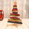 Christmas Decorations Building Blocks Tree Decoration Creative Wooden 2022 DIY Rotating Home