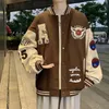 メンズジャケットヒップホップカジュアル野球刺繍コート爆撃機衣類ファッションカップルバーシティジャケット220930