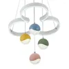 Hanglampen moderne eenvoudige aluminium led acryl lichten kristallen bol macaron foyer restaurant kinderkamer kleurrijke mooie droplight