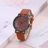 Principais relógios de pulso moda moda feminina banda de couro de luxo Analog quartzo wristwatch damas damas assistir mulheres vestidos preto relógio