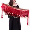 Sahne Giyim Pullu Kadınlar İçin Saçak Etek Göbek Dans Aksesuarları Bohem Kemer Scarf Bel Zinciri Bellydance Show 2022