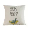 Pillow Simple Style Cartoon Hand Drawn Image Positive Maxim Throw Case Children's Room Sofa Decorative Cover 45x45cm