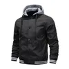 Męskie kurtki Spring Autumn Solid Kolor Odłączany stojak na baseball z kapturem kołnierz Casual Slim Fashion Bomber Men 220930