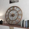 Wall Clocks Simple European-style Clock Roman Numerals Indoor And Outdoor Metal Precise Mute Nordic Pendant Round Home Decorations