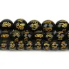 Kralen Zes Woord Mantra Gebed Feng Shui Zwart Obsidiaan Agaat Ronde Boeddha Voor DIY Armband Sieraden Maken Accessoires 15''