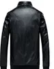 Jaqueta de couro sólida de zíper masculina / pagamentos seguros de segurança