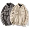 Mensjackor Autumn Corduroy Cargo Jacket Men Zip Up Pocket Ytterkläder Fashion Street Causal Vintage Coat Clothing Topps Male Plus Size 5XL 220930