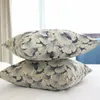 Pillow Cover Chinese Classic Style Jacquard Yarn-dyed Ginkgo Leaf For Sofa Bedroom Home Decoration Case