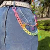 Accessories Fashion JewelryKey s 2021 Hip Hop Rainbow Resin Keychain Men Women Cute Waist Chain Multicolor Acrylic Flower Pants Trousers...