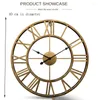 Wall Clocks Simple European-style Clock Roman Numerals Indoor And Outdoor Metal Precise Mute Nordic Pendant Round Home Decorations