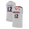 Gla A3740 2019 Champions Virginia Cavaliers Kyle Guy Maillot Blanc # 5 UVA NCAA Final Four # 12 DE'ANDRE Hunter Mens Basketball Maillots Bleu Marine S-3XL