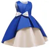 Girl Dresses Girls Dress 2022 Sleeveless Bow Stitched Evening Piano Performance Flower Princess Skirt