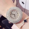 Wristwatches Exquisite Rhinestone Crystal Dial Quartz 4 Fashion Colors Women's Watches Leather Band Strap Beauty Lady Gifts