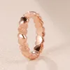 Rose Gold Matte Brilliance Heart Band Ring For Women Girls with Original Box for Pandora Real Sterling Silver Wedding designer Rings