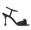 Sommar sandaler l￤der band b￥ge ankel sp￤nne kik t￥ elegant dam mode aftonkl￤nning fest g￥r mitt h￤l skor