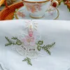 Table Mats White Cotton Lace Embroidery Place Mat Christmas Pad Cloth Placemat Cup Napkin Doily Kitchen Accessories