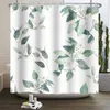 Shower Curtains Tropical Green Plant Waterproof Fabric Bathroom Curtain With Hooks Boho Botanical Leaf Palm Tree Bath