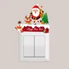 Christmas Decorations Wall Switch Removable Stickers Cartoon Santa Elk Snowman Creative Home Decoration Ornaments Year 2022 Navidad