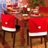 Christmas Decoration Chair Covers Xmas Santa Claus Hat Chairs Back Cover Non Woven Fabric Chair Sleeve Festival Home Decor TH0499