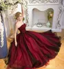 E abiti a-line gotici rossi nera senza spalline scintillanti abiti da sposa colorati vintage vincita