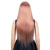 Trueme Pink 4x4 Lace Closure Peruka wstępnie wyrzucona z włosami Brazylian Rose Glod prosto przednie ludzkie peruki dla kobiet