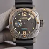 Paneri Watch 47mm Zf-Factory Paneraiss Sapphire Glass Mirror 14mm 오리지널 핀 버클 904L 미세한 스틸 자동 기계 수입 고무 감시 대역