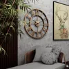 Wall Clocks Simple European-style Clock Roman Numerals Indoor And Outdoor Metal Precise Mute Nordic Pendant Round Home Decorations