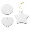 Kerstdecoraties Groothandel Sublimatie Blanco keramische hanger creatieve ornamenten warmteoverdracht afdrukken DIY -ornament