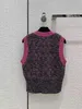 Women's Tanks & Camis Designer Knits Tees Autumn Winter o Neck Sleeveless High End Jacquard Sweater Ws7q