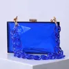 Evening Bags Acrylic Clutch Bag For Wedding Diamond Clear Transparent Jelly Purses Women's Summer Messenger Handbags Trend 2022