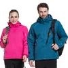 Vestes de Ski hiver automne hommes coupe-vent manteau de Ski randonnée 3 en 1 costume extérieur imperméable Camping escalade