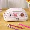 Cosmetic Bags Cute Pencil Case Organizer Large Capacity Korean Makeup Pouch Student Cartoon Waterproof Home Office Stationery School