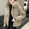 Damesgeuljagen faux bont kraag herfst winter fleece jas vrouwen losse bovenkleding Koreaans kort wagden jas